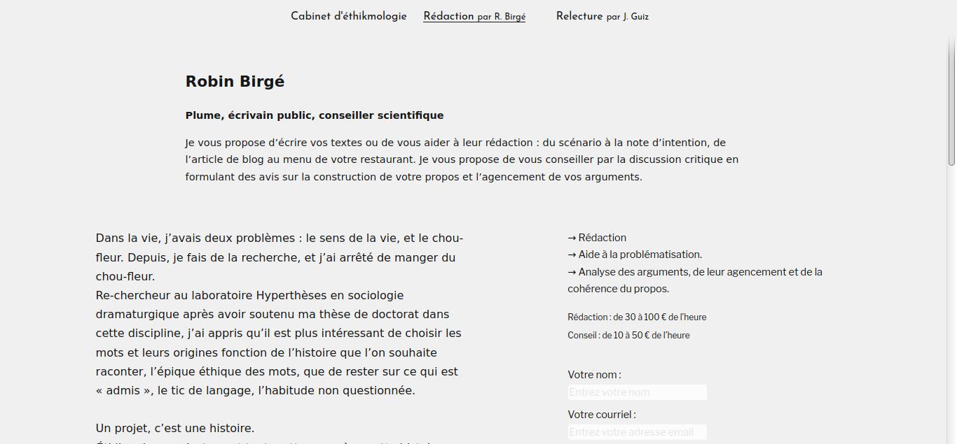 Site d'éthikmologie et d'éthikmographie de Jordan Guiz et Robin Birgé